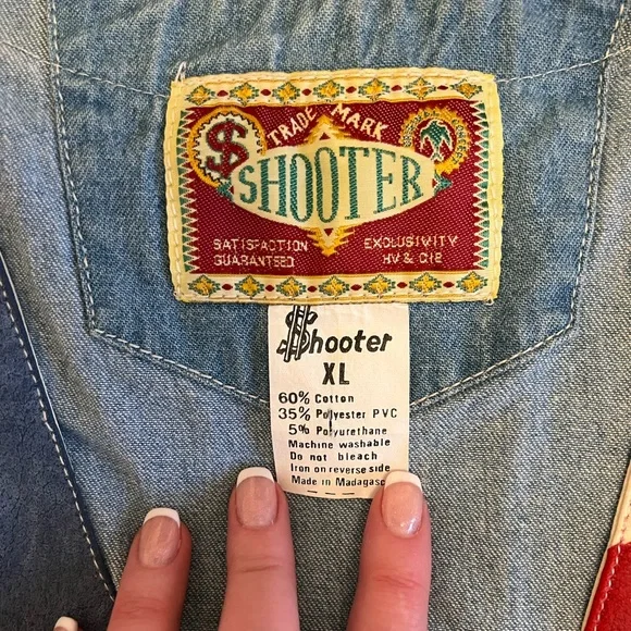 Vintage USA Jean & Leather Vest – Size XL | Statue of Liberty & Stars Design - Picture 2 of 9